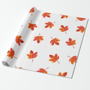 Papier Cadeau Motif sans couture avec feuilles d'automne. Aquare