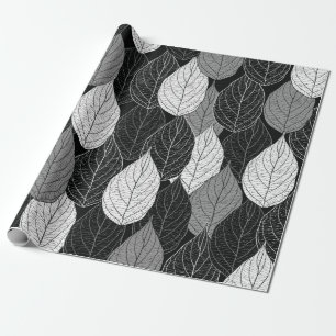 Papier Cadeau Motif sans couture avec feuilles. Monochrom à mai