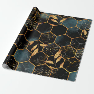 Papier Cadeau Motif sans couture avec hexagone en marbre et le d