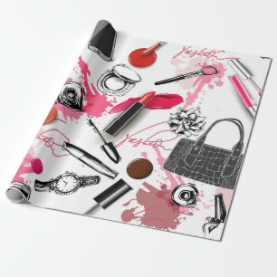 Papier Cadeau Motif sans couture avec maquillage peint