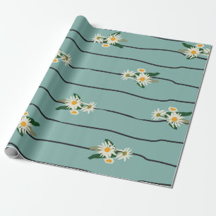 Papier Cadeau Motif sans couture avec marguerite et rayures