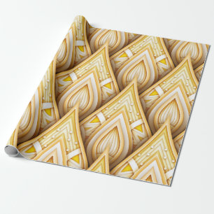 Papier Cadeau Motif sans couture avec motifs ethniques or. Sans