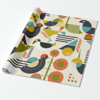 Motif sans couture avec oiseaux stylisés en bauh r