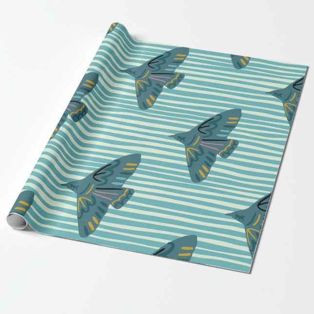 Papier Cadeau Motif sans couture avec persil à la main (Déroulé)