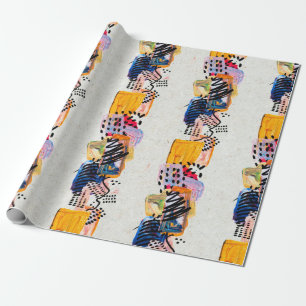 Papier Cadeau Motif sans couture avec traits de peinture dessin