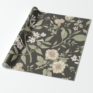 Papier Cadeau Motif sans couture. Beau tissu fleurissant réalité