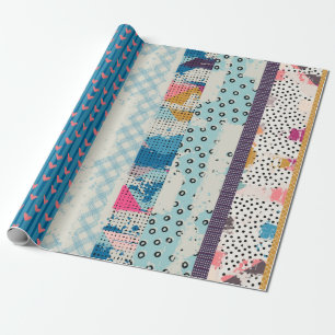 Papier Cadeau Motif sans couture, carreaux patchwork. 