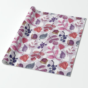 Papier Cadeau Motif sans couture d'automne végétable, dessin ave