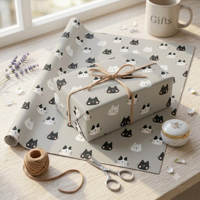 Papier Cadeau Motif sans couture de chats mignons endormis (Créateur téléchargé)