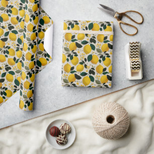 Papier Cadeau Motif sans couture de citron botanique vintage