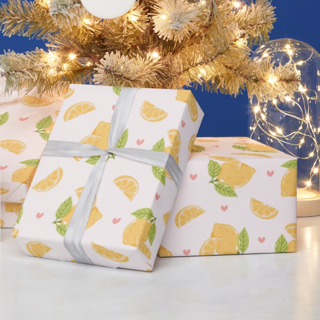 Papier Cadeau Motif sans couture de citron mignon (Vacances)
