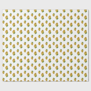 Papier Cadeau Motif sans couture de citrons d'aquarelle