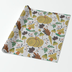 Papier Cadeau Motif sans couture de citrouilles tropicaux et car