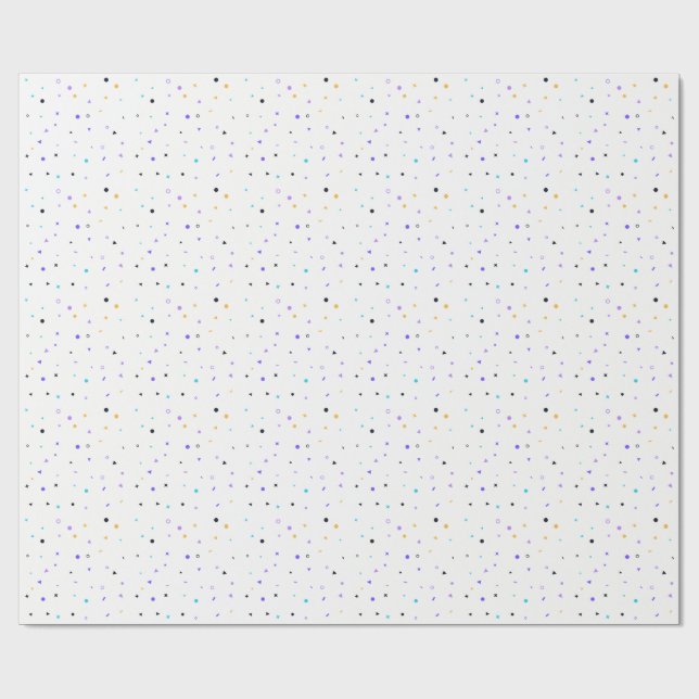 Papier Cadeau Motif sans couture de confettis de Memphis (Plat)
