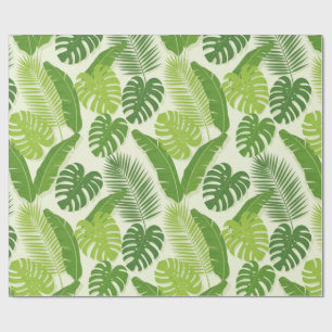 Papier Cadeau Motif sans couture de feuilles tropicales & Monste