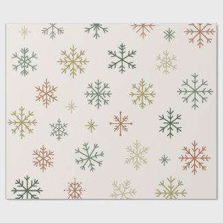 Papier Cadeau Motif sans couture de flocons de neige minimaliste