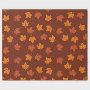 Papier Cadeau Motif sans couture de la feuille d'érable orange
