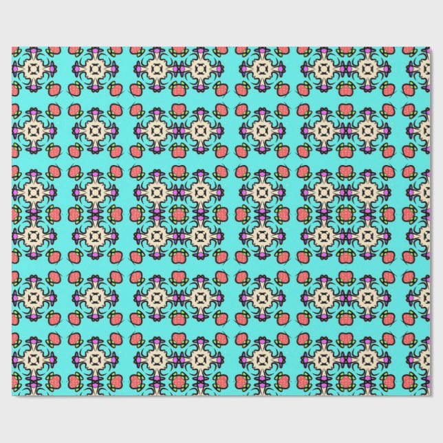 Papier Cadeau Motif sans couture de mandala floral (Plat)