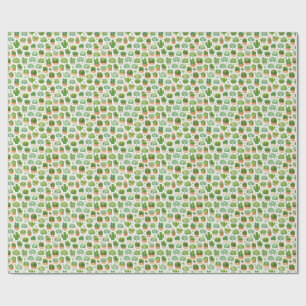Papier Cadeau Motif sans couture de plante succulente mignonne