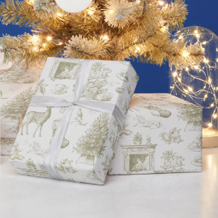 Papier Cadeau Motif sans couture de toile vintage hiver pour les