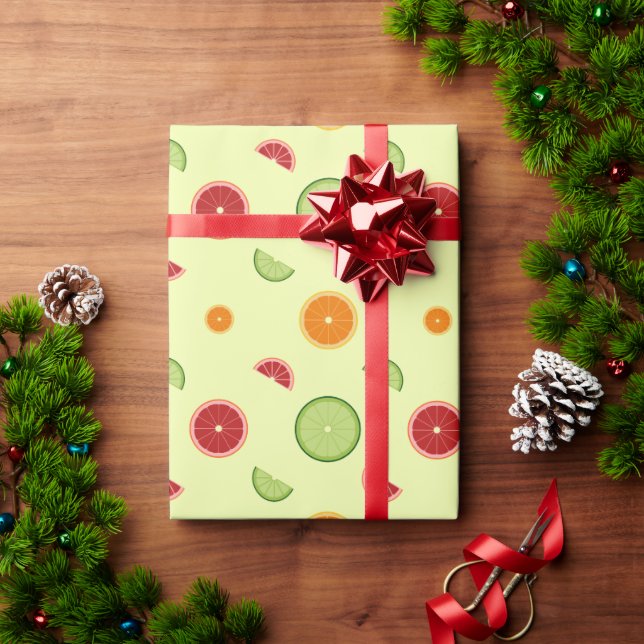 Papier Cadeau Motif sans couture de tranche d'orange (Cadeau de vacances)