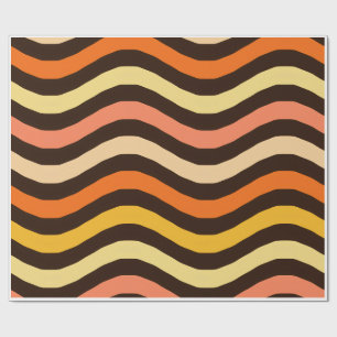 Papier Cadeau Motif sans couture de vagues rétro funky