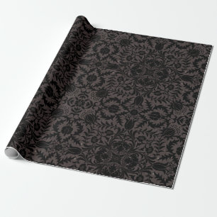 Papier Cadeau Motif sans couture de vigne noir charbon de Wm Mor