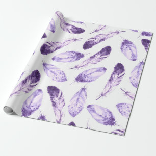 Papier Cadeau Motif sans couture décorative avec plumes. Waterco