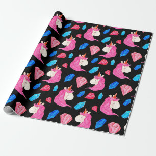 Papier Cadeau Motif sans couture d'une licorne magique avec mult