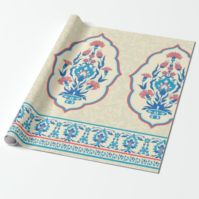 Papier Cadeau Motif sans couture en tissu de style ethnique (Déroulé)