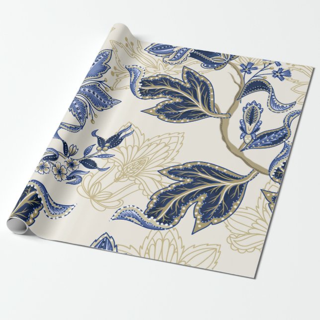 Papier Cadeau Motif sans couture ethnique avec ornement indien.  (Déroulé)