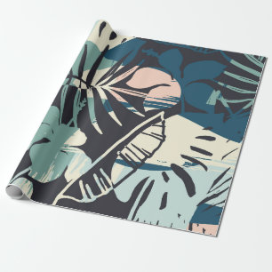 Papier Cadeau Motif sans couture exotique avec plantes tropicaux
