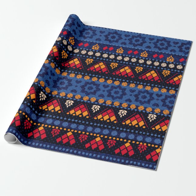 Papier Cadeau Motif sans couture tribale. (Déroulé)