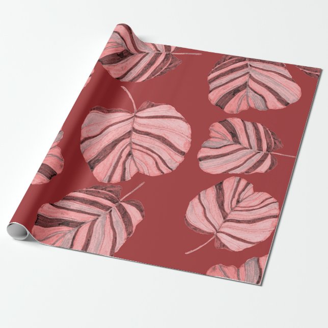 Papier Cadeau Motif sans faille créative avec feuilles tropicaux (Déroulé)