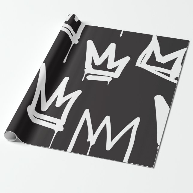 Papier Cadeau motif sans faille. Mode noir et blanc gris (Déroulé)