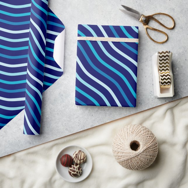 Papier Cadeau Motif sans fil bleu (Artisanat)