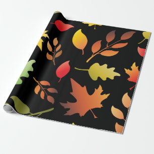 Papier Cadeau Motif sans joint avec les feuilles d'automne tombé