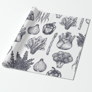 Papier Cadeau Motif sans soudure de légumes frais. Brocoli, carr