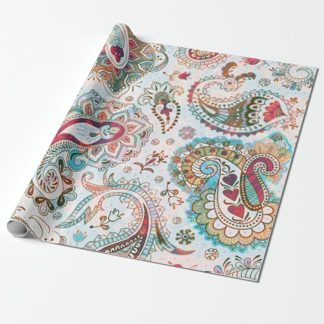 Papier Cadeau Motif sans soudure Jacobean. Arrière - plan de fle (Déroulé)