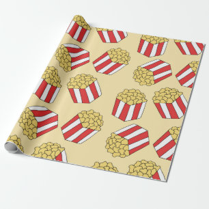 Papier Cadeau Motif sans soudure Popcorn. Vintage main dessinée