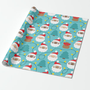 Papier Cadeau Motif Santa Clauses