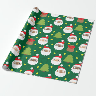 Papier Cadeau Motif Santa Clauses