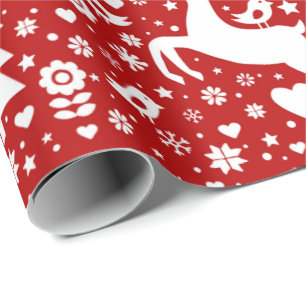 Papier Cadeau Motif scandinave de Noël
