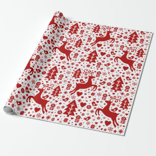 Papier Cadeau Motif scandinave de Noël