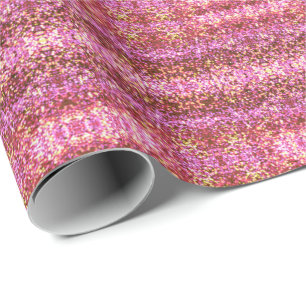 Papier Cadeau Motif scintillant et pailleté rose 