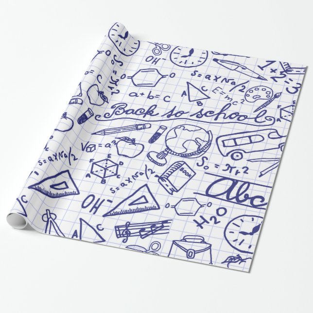 Papier Cadeau Motif scolaire (Déroulé)