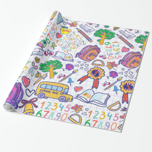 Papier Cadeau Motif scolaire