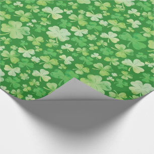 Papier Cadeau Motif Shamrock Jour de la Saint Patrick vert