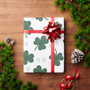 Papier Cadeau Motif Shamrock vert St Patrick's Day Clover