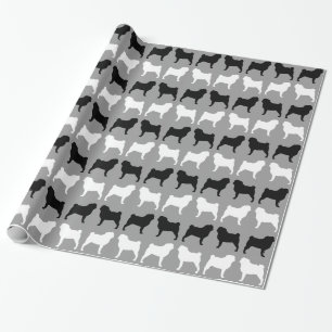 Papier Cadeau Motif silhouettes de Pug